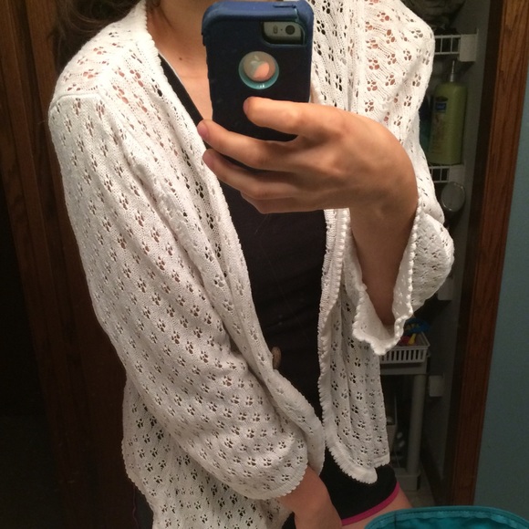 Lacy White Cardigan
