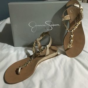 Jessica Simpson Gold Metal sandals