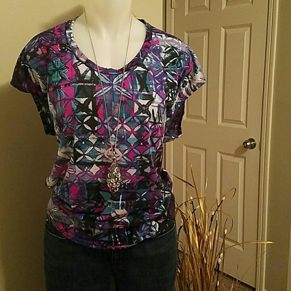 Fabulous Abstract Jewel Tone Top - Picture 1 of 2