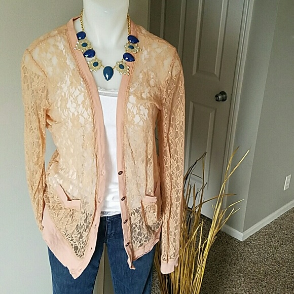 Pretty in Pink Lace Cardigan - Picture 1 of 3