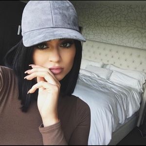 Grey faux suede cap💋brand new