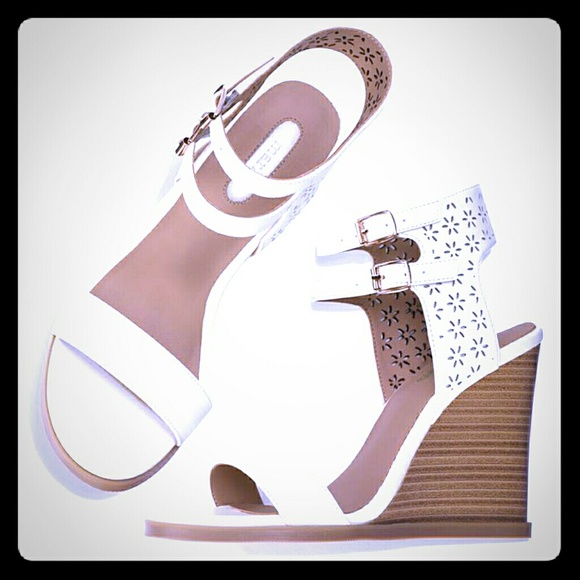 White Wedge Sandals