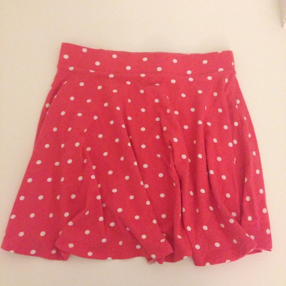 Red and White Polka Dot Skirt