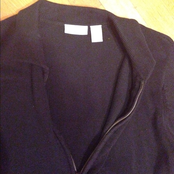 Basic Black Sweater With Full Zipper - image 3