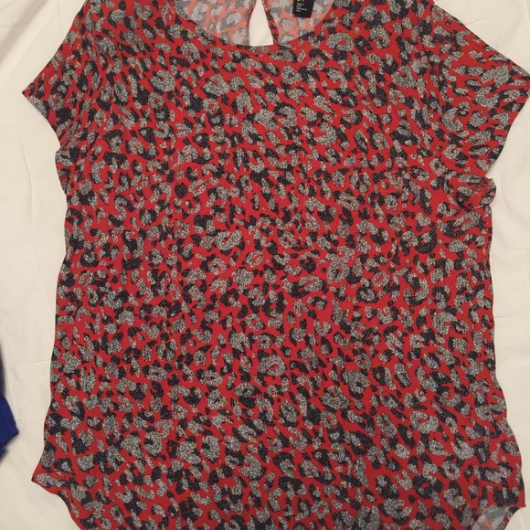 Orange/Blue Blouse - Picture 2 of 2