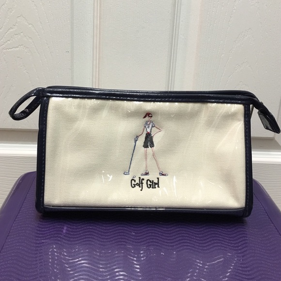 Golf Girl canvas mini zip bag.