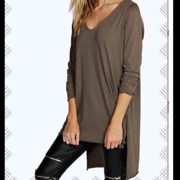Tops - 🎉2xHOST PICK🎉 Italian Dark Taupe Hi-Lo Top