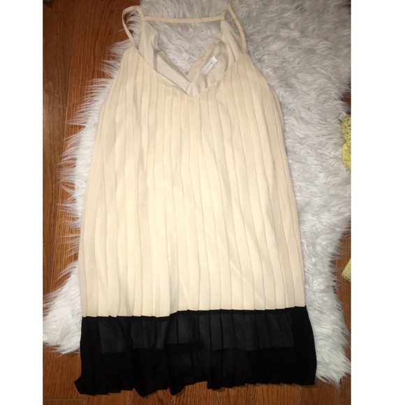 Pleated color block dress