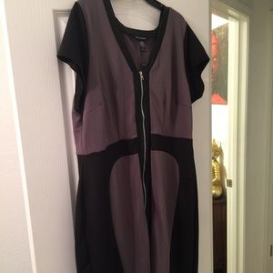 Black and Grey Knit Bodycon Dress