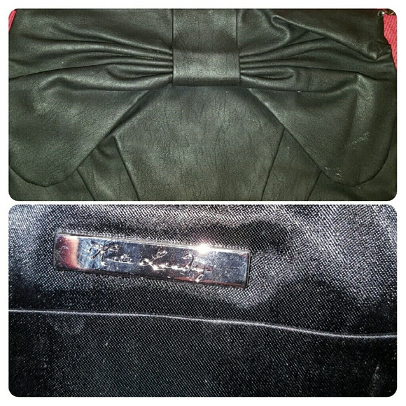 Leather black/grey bag/clutch - Picture 1 of 3