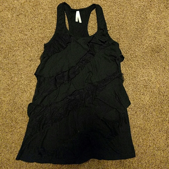 Black Ruffle Tank
