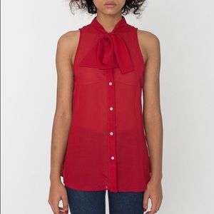 Sleeveless Chiffon Secretary Blouse