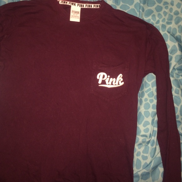 long sleeve burgundy PINK shirt