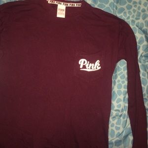 long sleeve burgundy PINK shirt