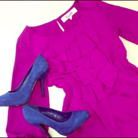 Francesca's Collection Emmalee Fuchsia Dress