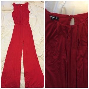 Red jersey knit jumpsuit - Minty