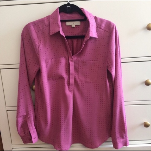 XS Loft Blouse with Swiss Dots