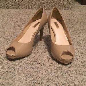 Tan high heels