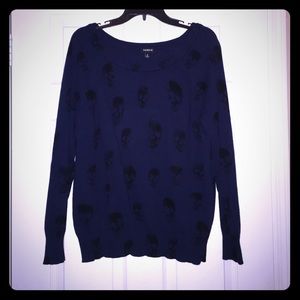 Torrid navy blue skull sweater