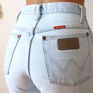 vintage 70s 80s 90s wranglers light blue jeans