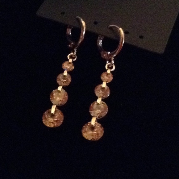 ⬇️ AMBER AND ROSE GOLD EARRING✨ - Picture 2 of 4