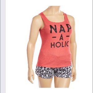 Pjs. Brand new leopard shorts and coral top.