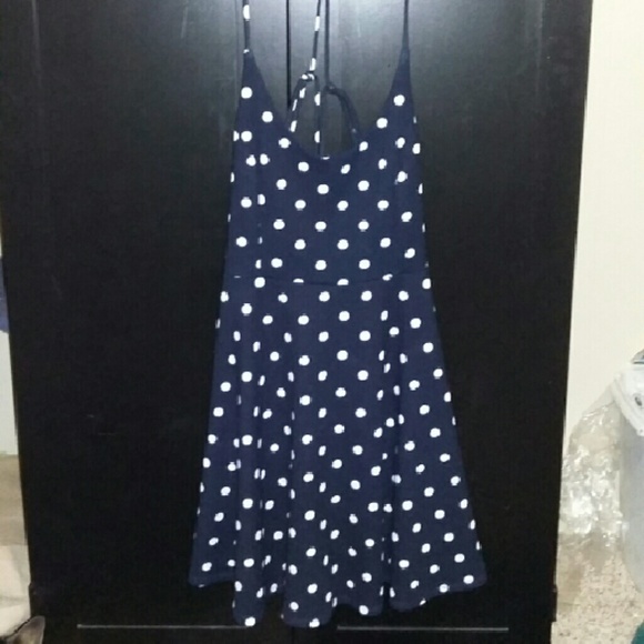 NWT navy polka dot dress!!