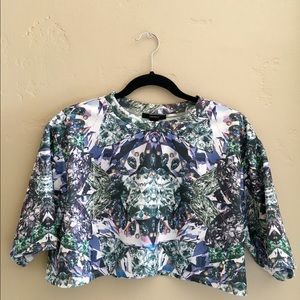 diamond graphic crop sweater shirt
