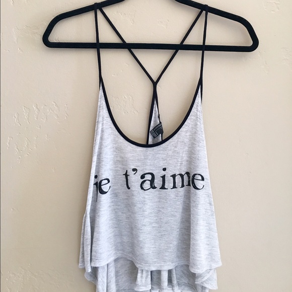 I love you crop top in French