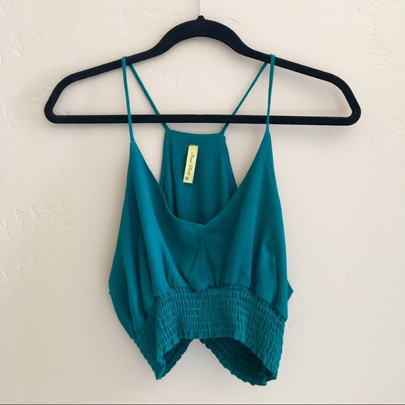 teal crop top