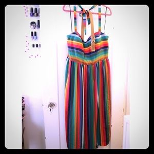 retro rainbow dress