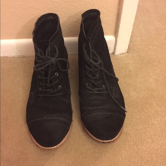 Dolce Vita Black Suede Lace Up Oxford Ankle Boots