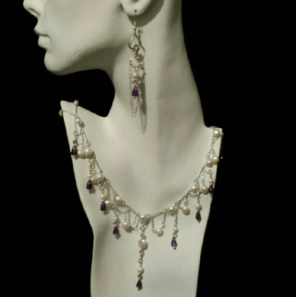 Amethyst & Pearl Set, C-10 - Picture 1 of 4
