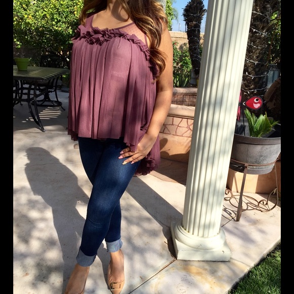 ❗️ SALE !! Trapeze style Mauve top last one - Picture 2 of 4