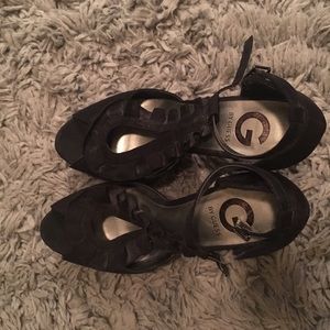 Black High Heels w/ Thin Ankle Strap