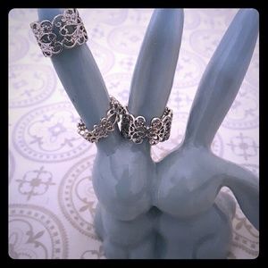 Set of 3 Silver Color Rings