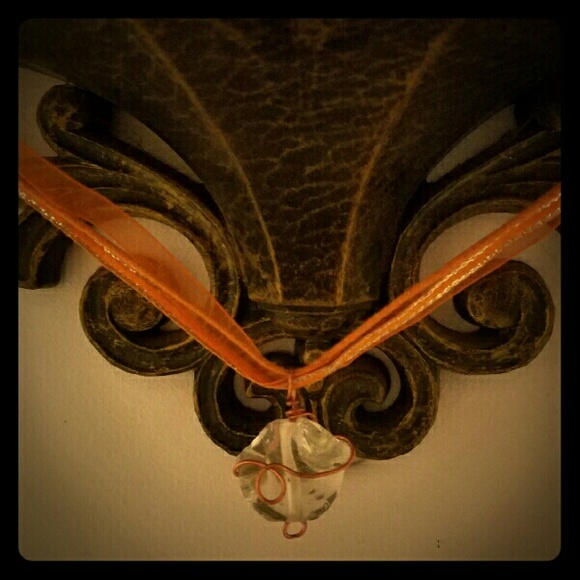 Beautiful handcrafted ribbon necklace
