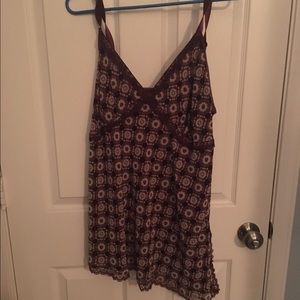Purple-ish and Cream Tank Top