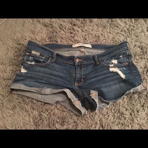 Abercrombie and Fitch Distressed Jean Shorts