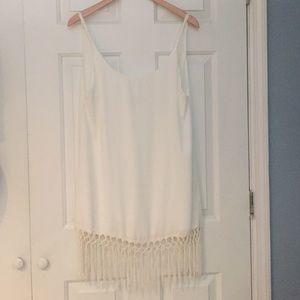 White tassel/fringe bottom dress