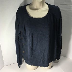 Womens Outback Red Blue Sweater W/ Side Buttons XL