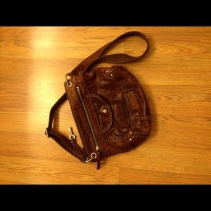 Glazed leather Fossil cross body bag
