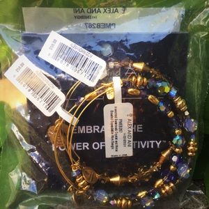 Set of 3 Alex and Ani Swarovski crystal bangles