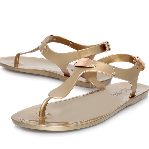 LAST DAY MK gold plate jelly sandals