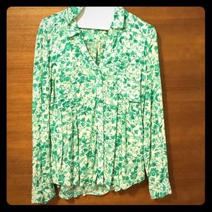 Floral print button down from anthropologie