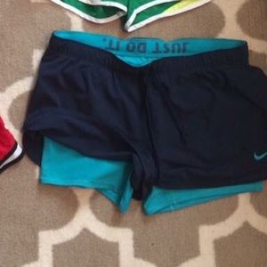Blue on blue Nike womens shorts size medium