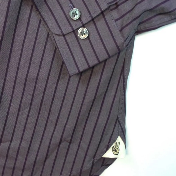 John Varvatos USA Slim Fit Purple Striped Shirt