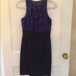 Purple black ruffle dress