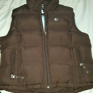 Brown puffer vest