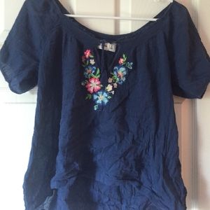 Blue Floral Summer Shirt